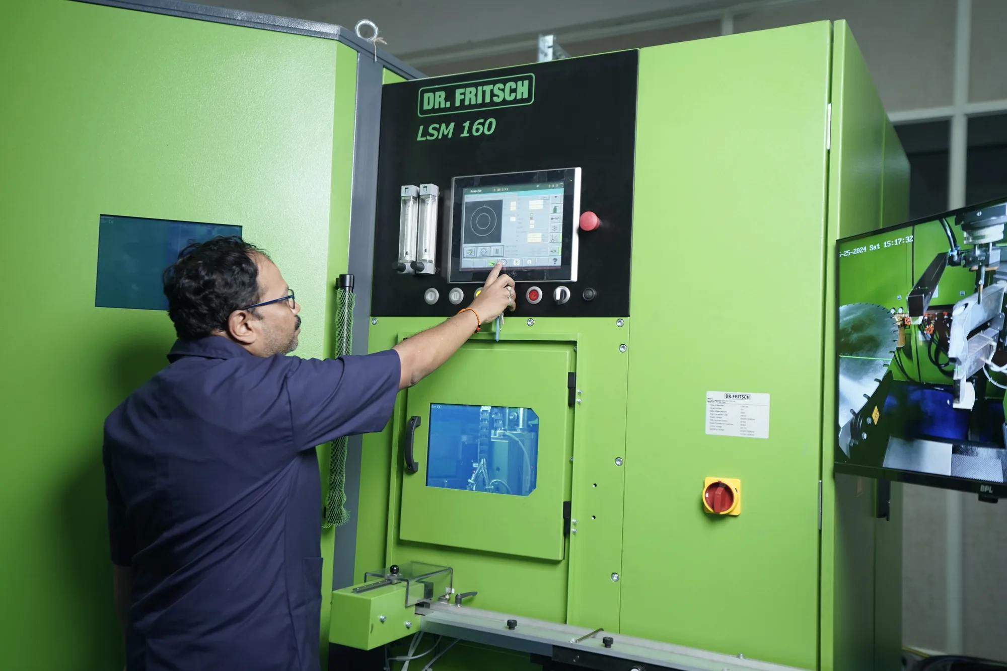 An engineer at the German Dr Fritsch LSM 160 laser welder.
